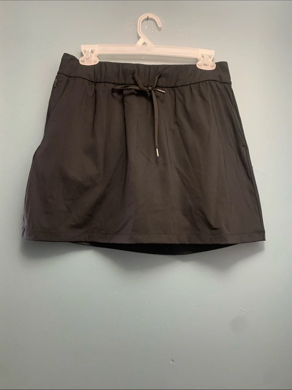 Everyday Black Drawstring Mini Skirt